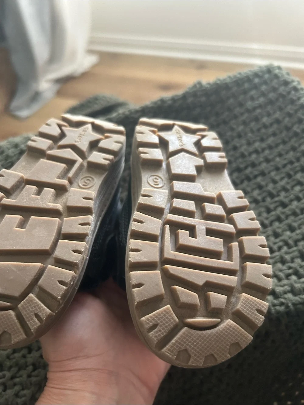 Carter's Black Kids Ankle Boots with Tan Outsole